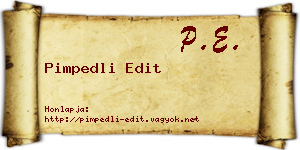 Pimpedli Edit névjegykártya